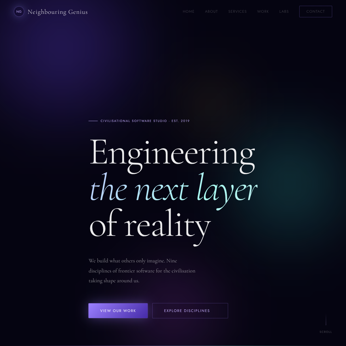 Preview of Neighbouring Genius reality website